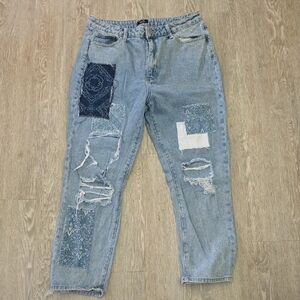 Patchwork Denim Jeans